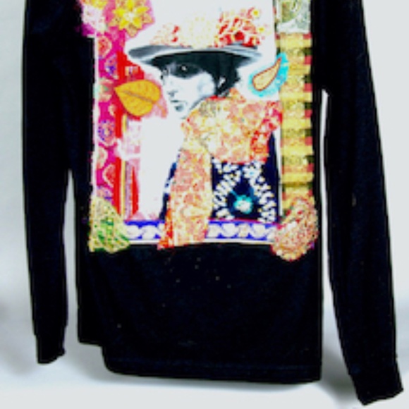 BOB DYLAN  HAND APPLIQUED LONG SLEEVE TEE SHIRT - Picture 2 of 9